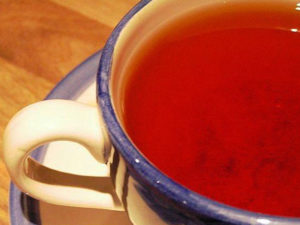 Hot cup of aromatic tea